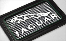 Jaguar metal mesh silicone label